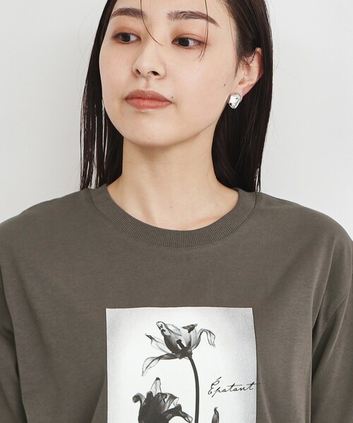 THE SHOP TK （ザ ショップ ティーケー ）の「◆【接触冷感/UV/毛玉になりにくい/洗濯機OK】ロゴ&プリントアソートT/ヒルナンデスで紹介（Tシャツ/カットソー・レディース・チャコールグレー/ホワイト系6/ホワイト系3/ベビーピンク/ベージュ/オフホワイト・12/13）」の15枚目の写真