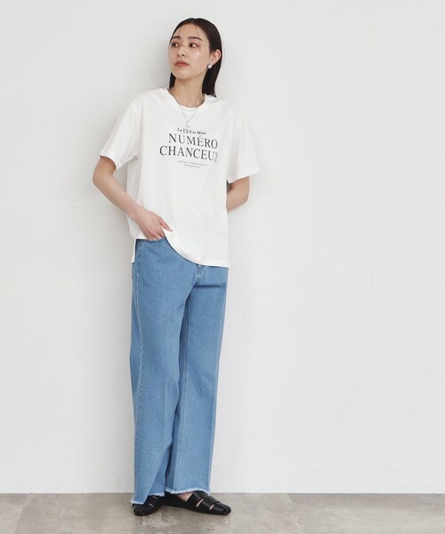 THE SHOP TK （ザ ショップ ティーケー ）の「◆【接触冷感/UV/毛玉になりにくい/洗濯機OK】ロゴ&プリントアソートT/ヒルナンデスで紹介（Tシャツ/カットソー・レディース・チャコールグレー/ホワイト系6/ホワイト系3/ベビーピンク/ベージュ/オフホワイト・12/13）」の20枚目の写真