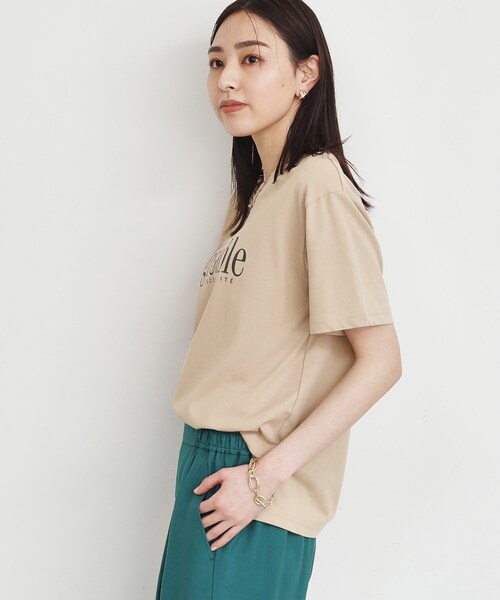 THE SHOP TK （ザ ショップ ティーケー ）の「◆【接触冷感/UV/毛玉になりにくい/洗濯機OK】ロゴ&プリントアソートT/ヒルナンデスで紹介（Tシャツ/カットソー・レディース・チャコールグレー/ホワイト系6/ホワイト系3/ベビーピンク/ベージュ/オフホワイト・12/13）」の22枚目の写真