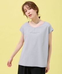 チュールデザインフレンチスリーブTシャツ