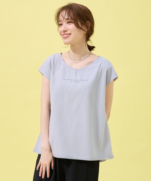 ANY(エニィ)の「チュールデザインフレンチスリーブTシャツ(Tシャツ/カットソー・レディース・グレー系/アイボリー系/ブラック系・F)」の16枚目の写真