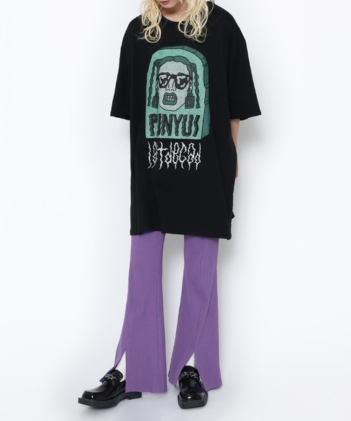 PUNYUS（プニュズ）の「Last decade　ビッグＴシャツ（Tシャツ/カットソー・レディース・ブラック/イエロー/ホワイト・3/4）」の16枚目の写真