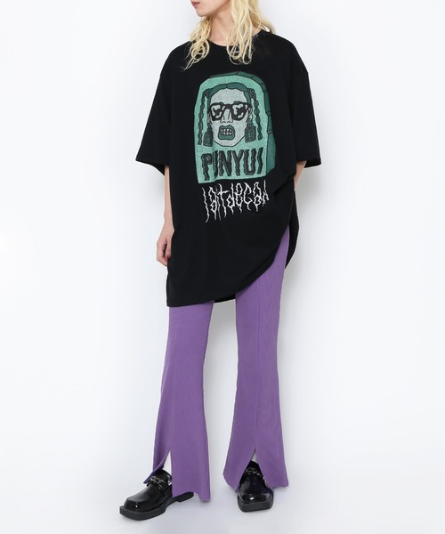 PUNYUS（プニュズ）の「Last decade　ビッグＴシャツ（Tシャツ/カットソー・レディース・ブラック/イエロー/ホワイト・3/4）」の18枚目の写真