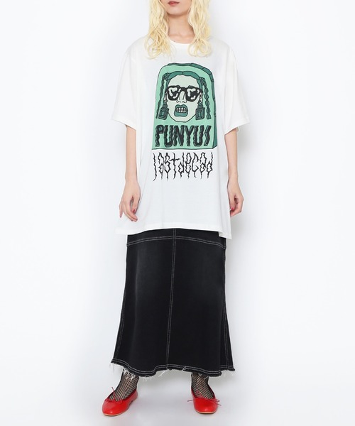 PUNYUS（プニュズ）の「Last decade　ビッグＴシャツ（Tシャツ/カットソー・レディース・ブラック/イエロー/ホワイト・3/4）」の22枚目の写真