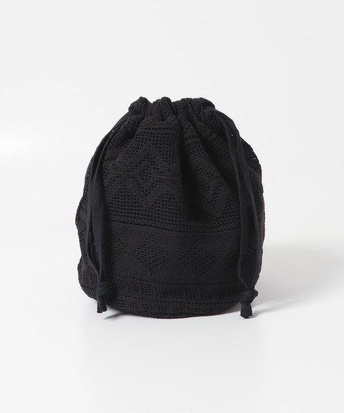 かぐれ（カグレ）の「レースキンチャクバッグ（ショルダーバッグ・レディース・ブラック/アイボリー・FREE）」の8枚目の写真