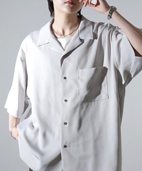 新品✨タグ無し　snidel メタル フレーム ボタン シャツ 長袖 アイボリー セール】25SS ビッグシルエット メタルボタン ドレープとろみ
