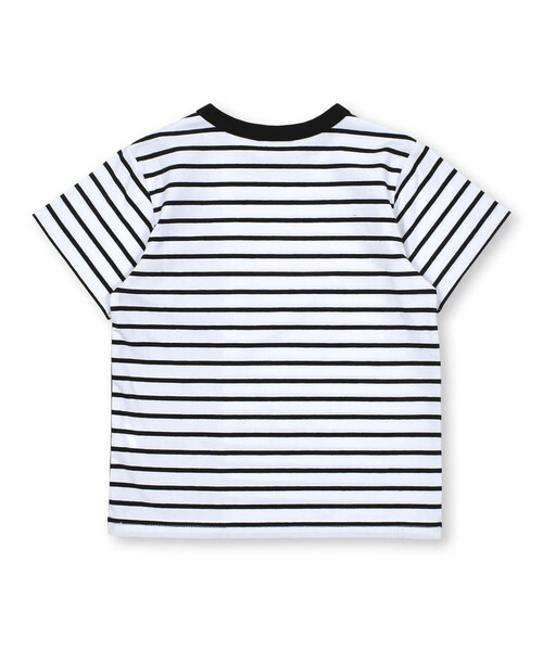 BeBe（ベベ）の「無地×ボーダー切り替えダンガリーポケット半袖Tシャツ(80~160cm)（Tシャツ/カットソー・キッズ・ブルー系その他2/ブラック系その他・140cm/130cm/150cm/100cm/110cm/120cm/90cm/80ｃｍ）」の7枚目の写真