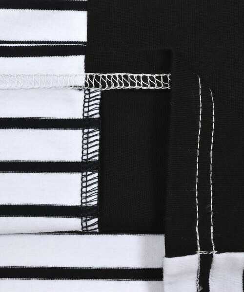 BeBe（ベベ）の「無地×ボーダー切り替えダンガリーポケット半袖Tシャツ(80~160cm)（Tシャツ/カットソー・キッズ・ブルー系その他2/ブラック系その他・140cm/130cm/150cm/100cm/110cm/120cm/90cm/80ｃｍ）」の12枚目の写真