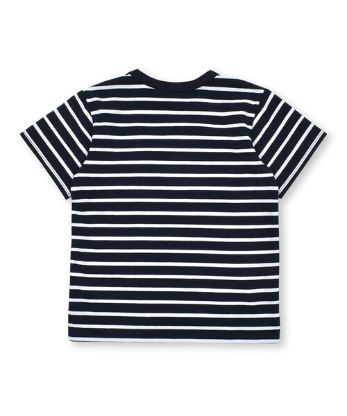 BeBe（ベベ）の「無地×ボーダー切り替えダンガリーポケット半袖Tシャツ(80~160cm)（Tシャツ/カットソー・キッズ・ブルー系その他2/ブラック系その他・140cm/130cm/150cm/100cm/110cm/120cm/90cm/80ｃｍ）」の14枚目の写真