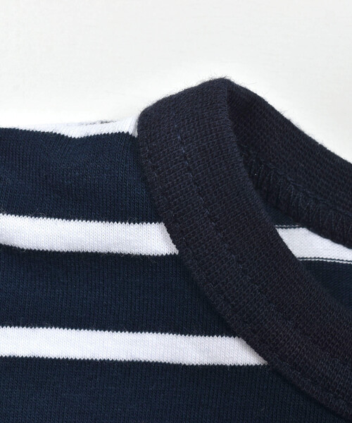 BeBe（ベベ）の「無地×ボーダー切り替えダンガリーポケット半袖Tシャツ(80~160cm)（Tシャツ/カットソー・キッズ・ブルー系その他2/ブラック系その他・140cm/130cm/150cm/100cm/110cm/120cm/90cm/80ｃｍ）」の15枚目の写真