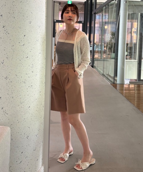 Birthday room(バースデイルーム)の「ボーダーショート丈タンクトップ(タンクトップ・レディース・レッド/ブルー/グリーン/アイボリー・FREE)」の16枚目の写真