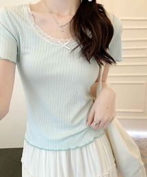 frunco | 【ZOZO限定】レース付きリブトップス(Tシャツ/カットソー)