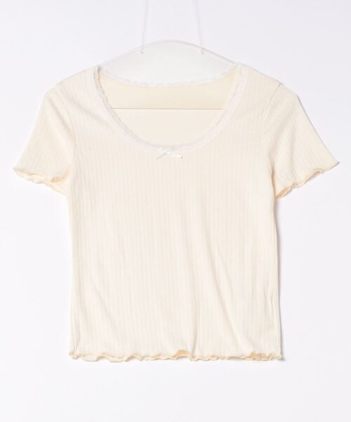 frunco(フランコ)の「【ZOZO限定】レース付きリブトップス(Tシャツ/カットソー・レディース・グリーン/ホワイト/ベージュ・MEDIUM)」の22枚目の写真