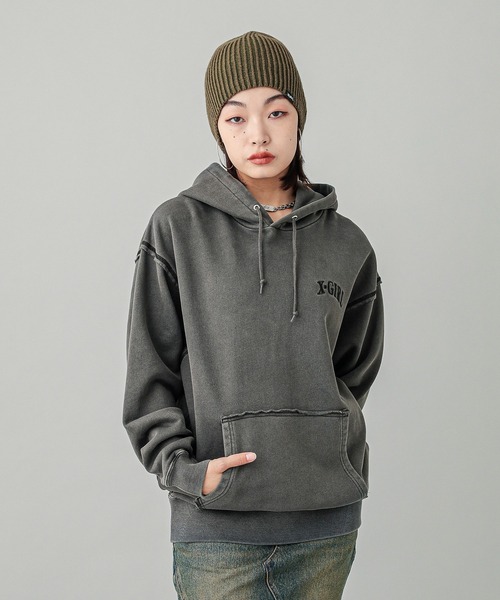 X-girl（エックスガール）の「BICOLOR BEANIE（ニットキャップ/ビーニー・レディース・オリーブ/ブラック・ONE SIZE）」の6枚目の写真