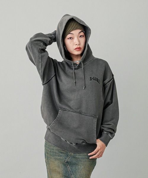 X-girl（エックスガール）の「BICOLOR BEANIE（ニットキャップ/ビーニー・レディース・オリーブ/ブラック・ONE SIZE）」の7枚目の写真