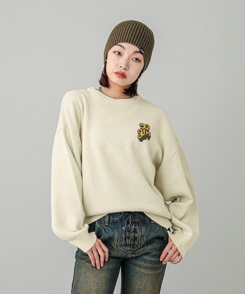 X-girl（エックスガール）の「BICOLOR BEANIE（ニットキャップ/ビーニー・レディース・オリーブ/ブラック・ONE SIZE）」の8枚目の写真