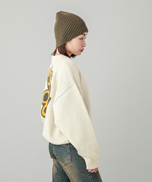 X-girl（エックスガール）の「BICOLOR BEANIE（ニットキャップ/ビーニー・レディース・オリーブ/ブラック・ONE SIZE）」の9枚目の写真