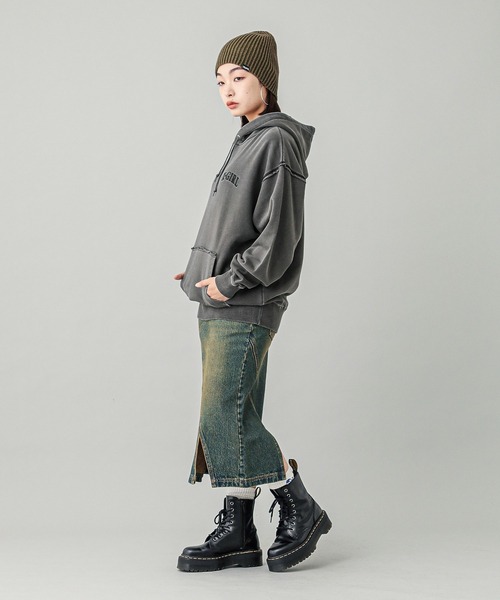 X-girl（エックスガール）の「BICOLOR BEANIE（ニットキャップ/ビーニー・レディース・オリーブ/ブラック・ONE SIZE）」の15枚目の写真