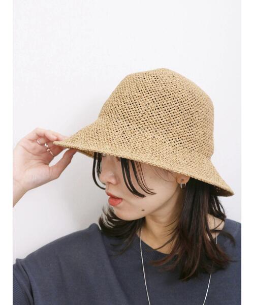 Samansa Mos2 blue（サマンサモスモスブルー）の「ペーパーバケットハット（ハット・レディース・ブラウン/ベージュ・F）」の2枚目の写真