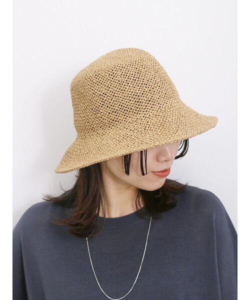 Samansa Mos2 blue（サマンサモスモスブルー）の「ペーパーバケットハット（ハット・レディース・ブラウン/ベージュ・F）」の4枚目の写真