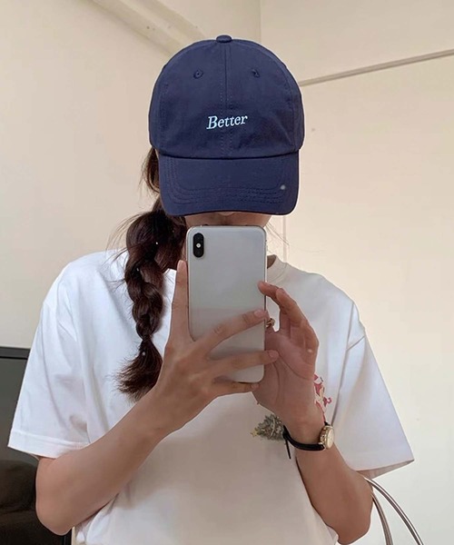 LAFFMO（ラフモ）の「Betterロゴ刺繍キャップ（キャップ・レディース・ネイビー/グレー/ピンク/グリーン/モカ・F）」の7枚目の写真