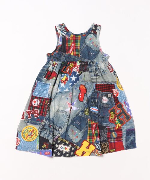 Hysteric Mini 総柄 長袖シャツワンピース ブラック Hysteric Mini