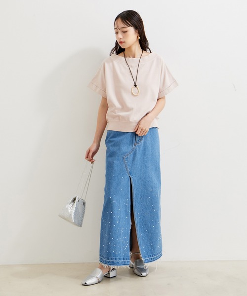 VIS(ビス)の「【洗える】ピグメント加工ワンショルプルオーバー(Tシャツ/カットソー・レディース・チャコールグレー/ベージュ系その他/ピンク系その他2・FREE)」の9枚目の写真