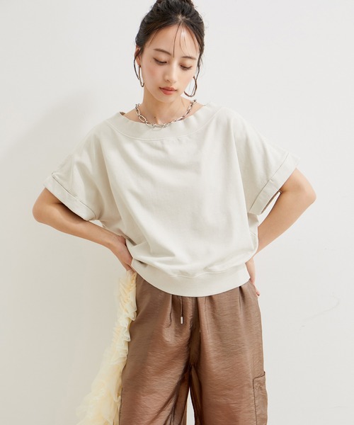 VIS(ビス)の「【洗える】ピグメント加工ワンショルプルオーバー(Tシャツ/カットソー・レディース・チャコールグレー/ベージュ系その他/ピンク系その他2・FREE)」の14枚目の写真