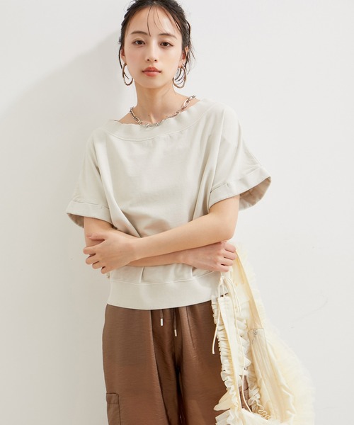 VIS(ビス)の「【洗える】ピグメント加工ワンショルプルオーバー(Tシャツ/カットソー・レディース・チャコールグレー/ベージュ系その他/ピンク系その他2・FREE)」の15枚目の写真