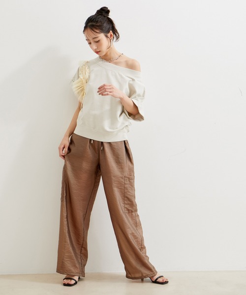 VIS(ビス)の「【洗える】ピグメント加工ワンショルプルオーバー(Tシャツ/カットソー・レディース・チャコールグレー/ベージュ系その他/ピンク系その他2・FREE)」の17枚目の写真