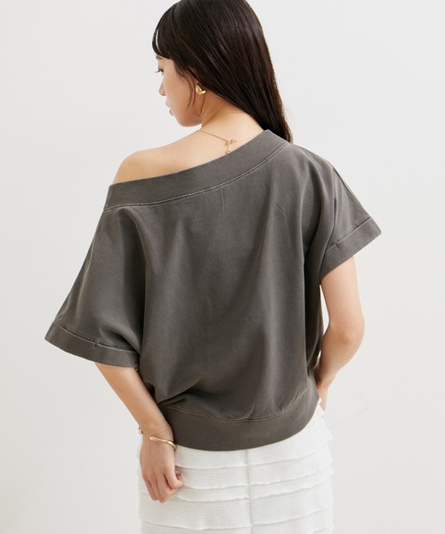 VIS(ビス)の「【洗える】ピグメント加工ワンショルプルオーバー(Tシャツ/カットソー・レディース・チャコールグレー/ベージュ系その他/ピンク系その他2・FREE)」の20枚目の写真