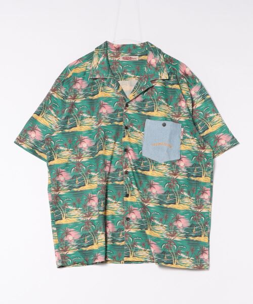 【Kahiko】SURF＆Palms ナットMEN\'Sアロハシャツ（シャツ/ブラウス）｜Kahiko（カヒコ）