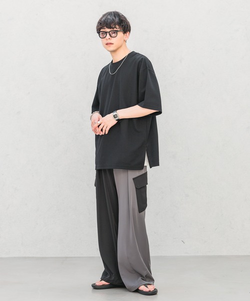 RAGEBLUE(レイジブルー)の「ジョーゼット/サイドスリットオーバーサイズTシャツ(Tシャツ/カットソー・メンズ・ホワイト/ブラック/グレー/ライトブルー・LARGE/MEDIUM/SMALL)」の9枚目の写真