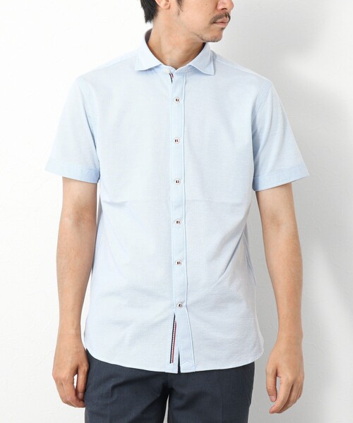 NOLLEY’S（ノーリーズ）の「《ビジカジ対応》サッカージャージ パラシュート半袖シャツ（シャツ/ブラウス・メンズ・ネイビー/ブルー系その他/ブルー・S/M/L/XL）」の6枚目の写真