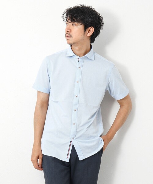 NOLLEY’S（ノーリーズ）の「《ビジカジ対応》サッカージャージ パラシュート半袖シャツ（シャツ/ブラウス・メンズ・ネイビー/ブルー系その他/ブルー・S/M/L/XL）」の8枚目の写真