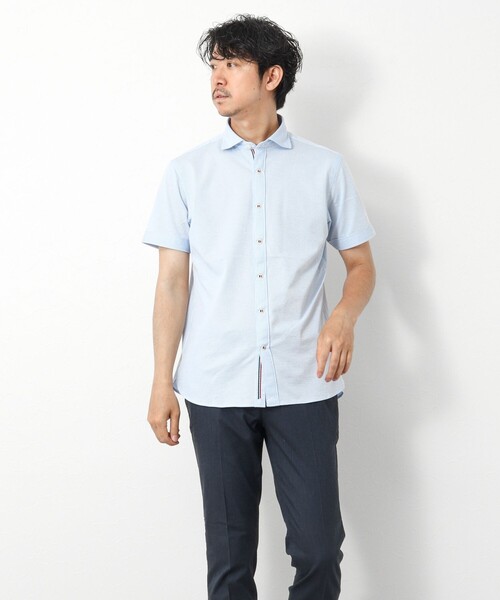 NOLLEY’S（ノーリーズ）の「《ビジカジ対応》サッカージャージ パラシュート半袖シャツ（シャツ/ブラウス・メンズ・ネイビー/ブルー系その他/ブルー・S/M/L/XL）」の10枚目の写真