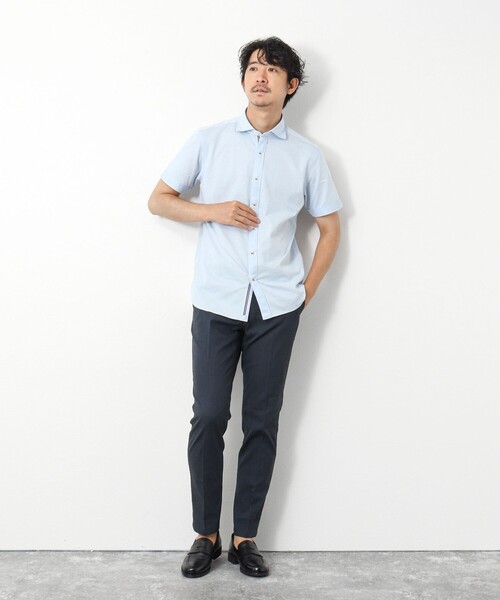 NOLLEY’S（ノーリーズ）の「《ビジカジ対応》サッカージャージ パラシュート半袖シャツ（シャツ/ブラウス・メンズ・ネイビー/ブルー系その他/ブルー・S/M/L/XL）」の11枚目の写真