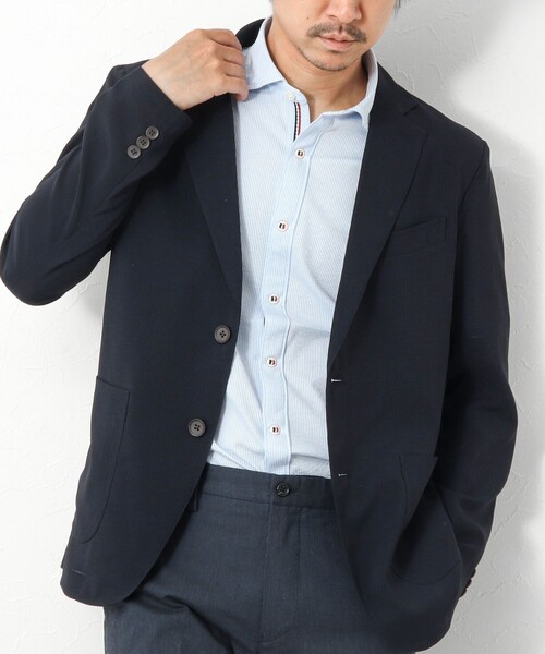 NOLLEY’S（ノーリーズ）の「《ビジカジ対応》サッカージャージ パラシュート半袖シャツ（シャツ/ブラウス・メンズ・ネイビー/ブルー系その他/ブルー・S/M/L/XL）」の12枚目の写真