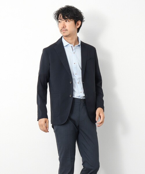 NOLLEY’S（ノーリーズ）の「《ビジカジ対応》サッカージャージ パラシュート半袖シャツ（シャツ/ブラウス・メンズ・ネイビー/ブルー系その他/ブルー・S/M/L/XL）」の15枚目の写真