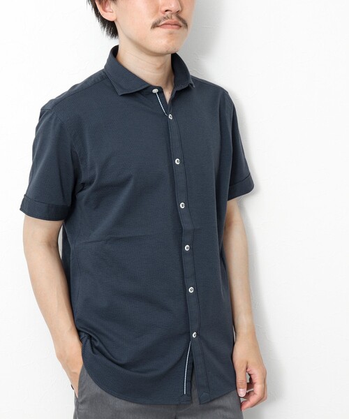 NOLLEY’S（ノーリーズ）の「《ビジカジ対応》サッカージャージ パラシュート半袖シャツ（シャツ/ブラウス・メンズ・ネイビー/ブルー系その他/ブルー・S/M/L/XL）」の21枚目の写真