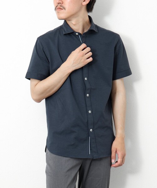 NOLLEY’S（ノーリーズ）の「《ビジカジ対応》サッカージャージ パラシュート半袖シャツ（シャツ/ブラウス・メンズ・ネイビー/ブルー系その他/ブルー・S/M/L/XL）」の22枚目の写真