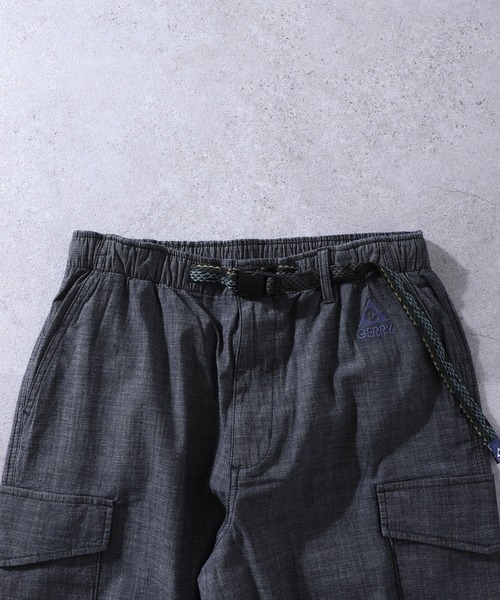 GERRY（ジェリー）の「【GERRY】 シャンブレー ・ ポプリン UVカット ストレッチ ワイド カーゴパンツ（カーゴパンツ・メンズ・ブルー/ブラック/オリーブ/サンドベージュ/サックスブルー・SMALL/MEDIUM/LARGE/X-LARGE）」の6枚目の写真
