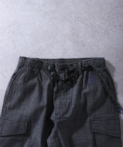 GERRY（ジェリー）の「【GERRY】 シャンブレー ・ ポプリン UVカット ストレッチ ワイド カーゴパンツ（カーゴパンツ・メンズ・ブルー/ブラック/オリーブ/サンドベージュ/サックスブルー・SMALL/MEDIUM/LARGE/X-LARGE）」の7枚目の写真