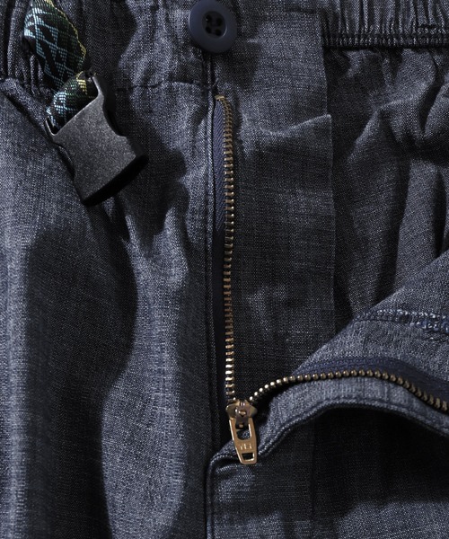 GERRY（ジェリー）の「【GERRY】 シャンブレー ・ ポプリン UVカット ストレッチ ワイド カーゴパンツ（カーゴパンツ・メンズ・ブルー/ブラック/オリーブ/サンドベージュ/サックスブルー・SMALL/MEDIUM/LARGE/X-LARGE）」の9枚目の写真