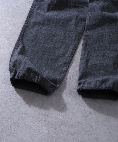 GERRY（ジェリー）の「【GERRY】 シャンブレー ・ ポプリン UVカット ストレッチ ワイド カーゴパンツ（カーゴパンツ・メンズ・ブルー/ブラック/オリーブ/サンドベージュ/サックスブルー・SMALL/MEDIUM/LARGE/X-LARGE）」の13枚目の写真