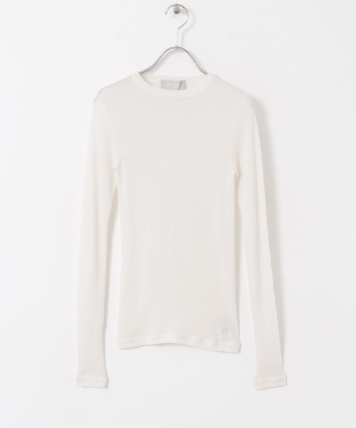 audrey and john wad（オードリーアンドジョンワッド）の「Audrey and John Wad　C/Ny 丸胴テレコ（Tシャツ/カットソー・レディース・ブラック/オフホワイト/グレー・FREE）」の5枚目の写真