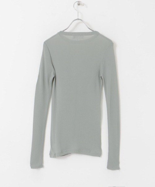 audrey and john wad（オードリーアンドジョンワッド）の「Audrey and John Wad　C/Ny 丸胴テレコ（Tシャツ/カットソー・レディース・ブラック/オフホワイト/グレー・FREE）」の8枚目の写真