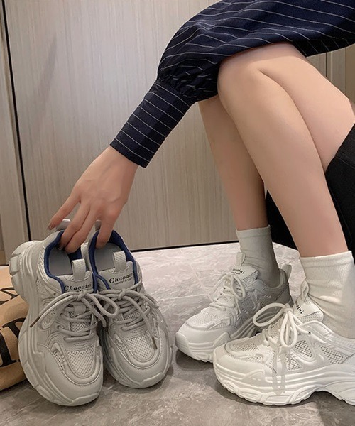 PARKS TOKYO SELECT(パークストウキョウセレクト)の「ダッドスニーカー/厚底スニーカー(スニーカー・レディース・グレー/ホワイト・36/37/38)」の15枚目の写真