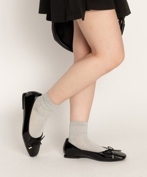 スクエアヒール リボンパンプス / バレエシューズ ballet shoes