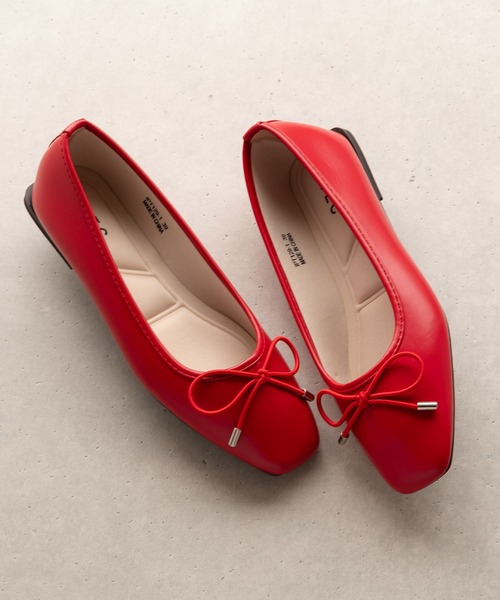 SVEC（シュベック）の「スクエアヒール リボンパンプス / バレエシューズ ballet shoes（パンプス・レディース・ブラック/ホワイト/レッド/ブラック系その他・40/38/37/36/39）」の4枚目の写真